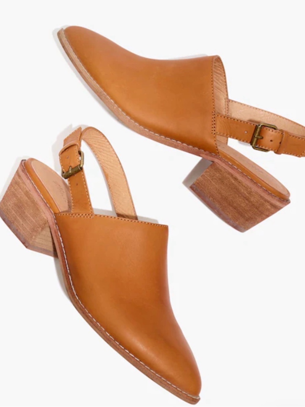 Madewell Jess Slingback Leather Mule in Saddle